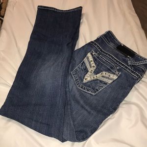 Blue denim jeans, size 9, length 33